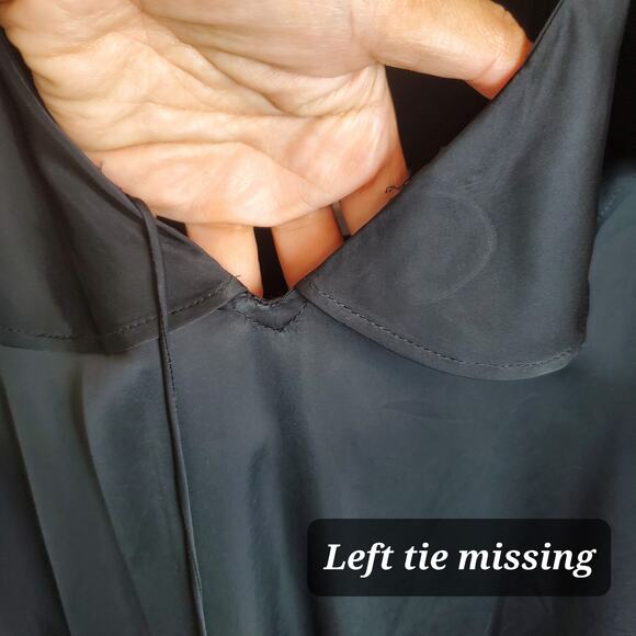 J.Crew Goldie Satin Blouse Top Black Size XS NWT Preppy Monochrome Quiet Luxury - Picture 5 of 10